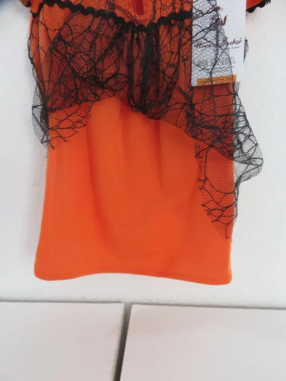 (#144) House of Barker Orange/Black DOG Apparel DRESS